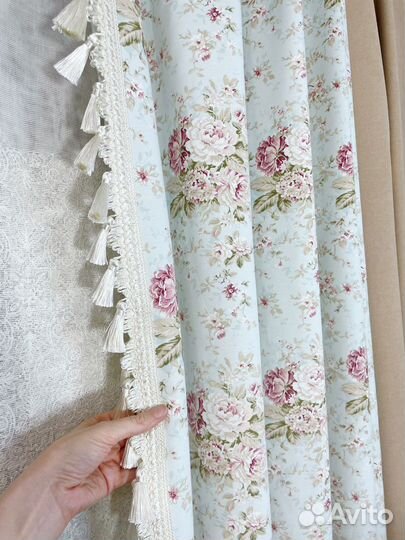 Шторы Натуральный Хлопок / Нежно-голубой