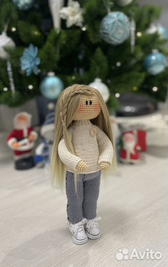 Вязаная кукла тильда ручной работы