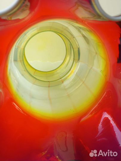 Ваза СССР Красный май1960-е сульфидное стекло