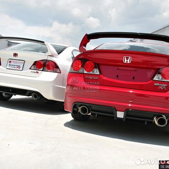 Юбка заднего бампера Civic 2006-2012 mugen RR 2 тр