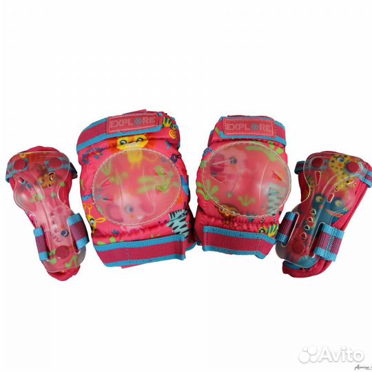 Детская роликовая защита розовая