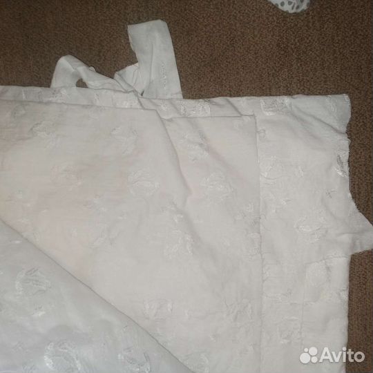 Ткань хлопок белый с вышивкой