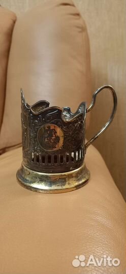 Подстаканник мельхиоровый Кольчугино 60 лет победы