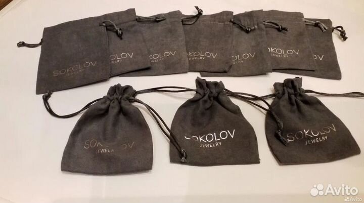 Мешочек для бижутерии от Sokolov серый тканевой