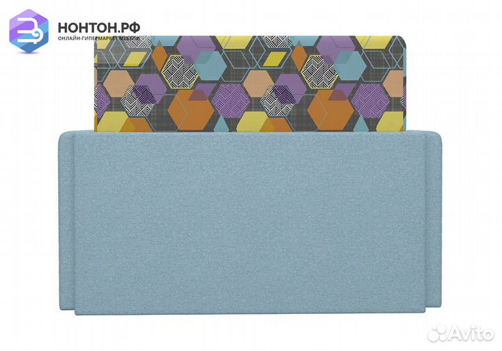 Диван выкатной Виктория-5 с узором голубой