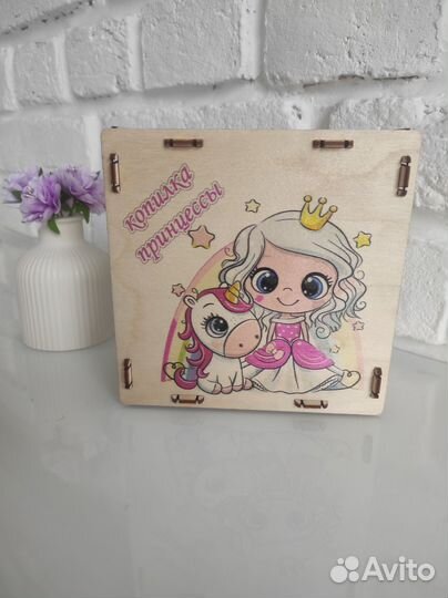 Копилка деревянная для девочки новая