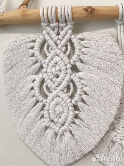 Макраме панно листья