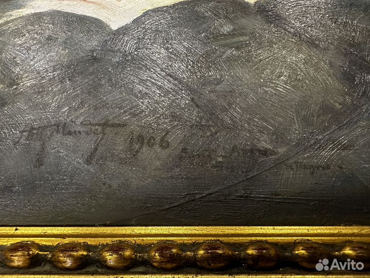 Картина 64.5Х79.5 см,Франция,1906 год,масло,дерево