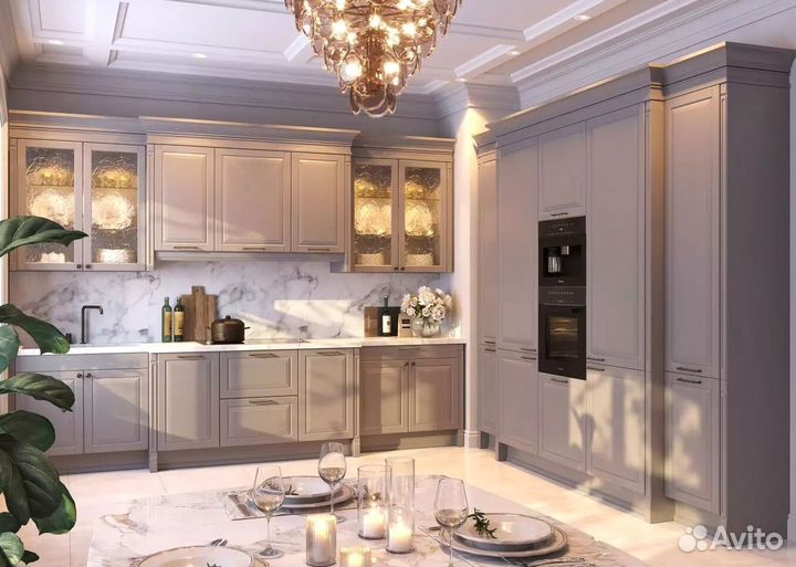 Кухня под потолок стильная