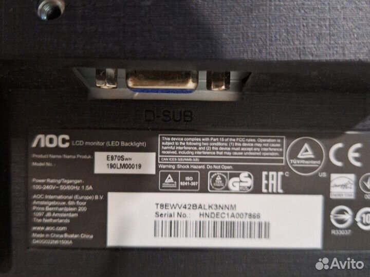 Монитор широкоформатный 19 лос, DeLL, philips