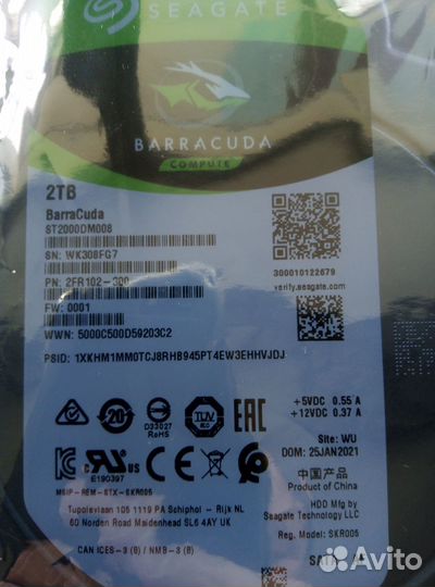 Жёсткий диск 2тб seagate barracuda