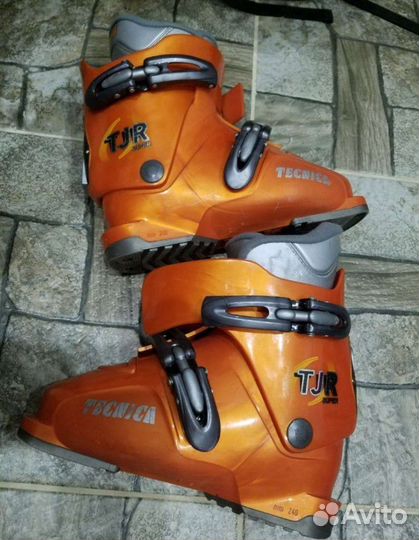 Комплект горные детские лыжи 1 метр, с ботинками