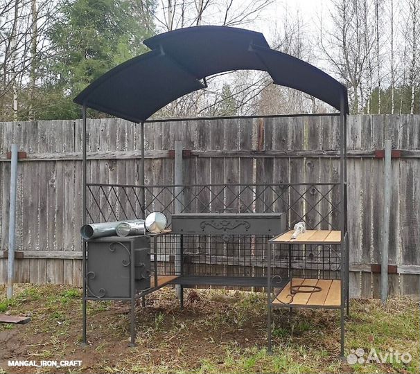 Мангал с печкой под казан