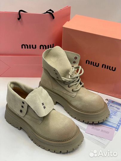 Ботинки miu miu натуральные новая коллекция