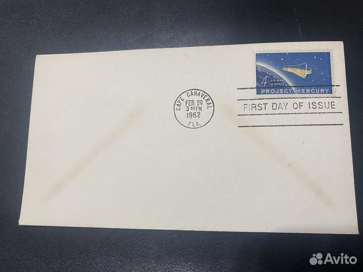 Марка и конверт :Первый якосмонавт США