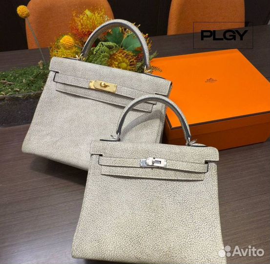 Винтажная редкая сумка из кожи буйвола Hermes 30см