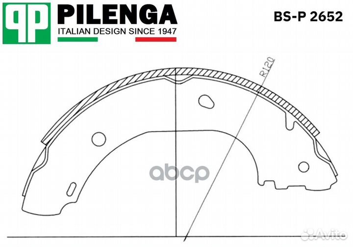 Колодки тормозные барабанные со скобами ручника