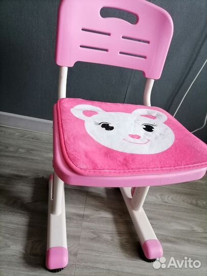 Письменный стол для школьника белый\розовый