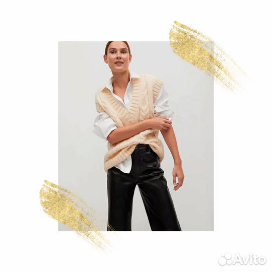 Кожаные брюки Mango