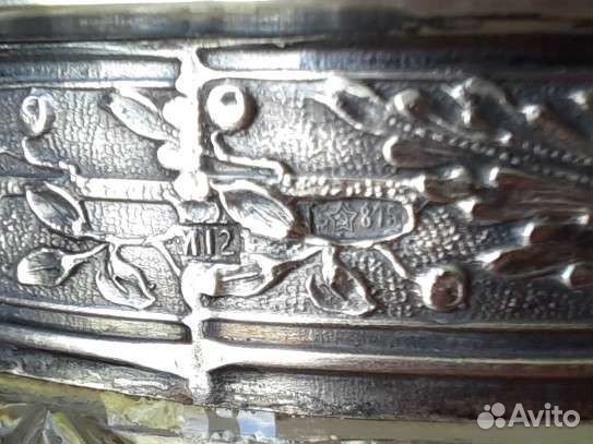 Хрустальная ваза с серебром