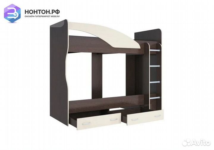 Двухъярусная кровать Мийа А венге / дуб молочный