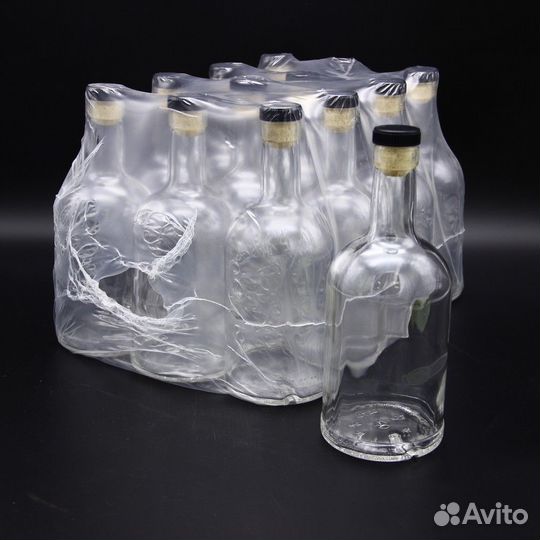 Пэт набор бутылок Абсолют 0,5л с пробками 12шт