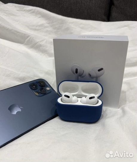 Airpods pro с шумоподавлением чехол/гарантия