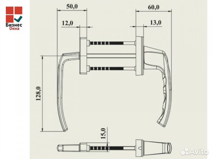 Ассиметричные ручки для балконной двери