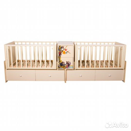 Детская кроватка Папа Карло Енот Близнецы