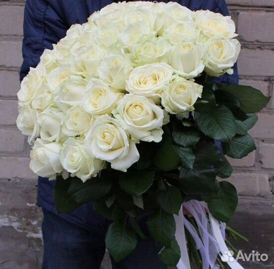 25 белых роз Цветы Букеты