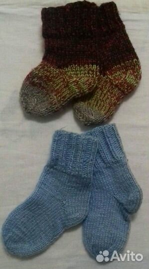 Шерстяные носочки, пинетки, шапочки, 0-12 мес