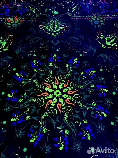 Флуоресцентное абстрактное полотно на стену