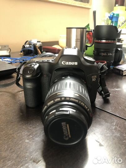 Камера кэнон еос 5д и объектив канон ef 55-200мм