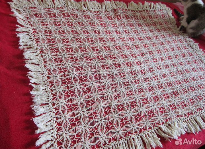 Скатерть ручная работа 110 х 90 см 50-е г.г