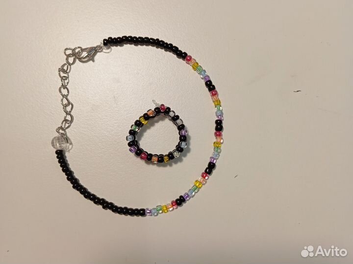Браслет из бисера и колечко