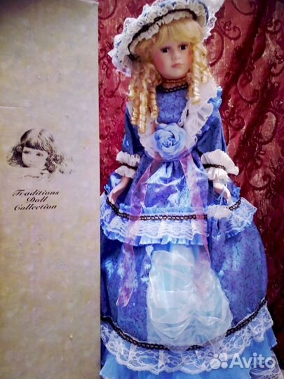 Кукла фарфоровая коллекционная, 94см
