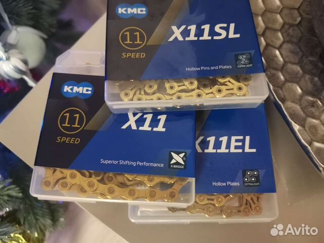 Цепь KMC X11 X11EL X11SL E11 Gold 118L 11ск