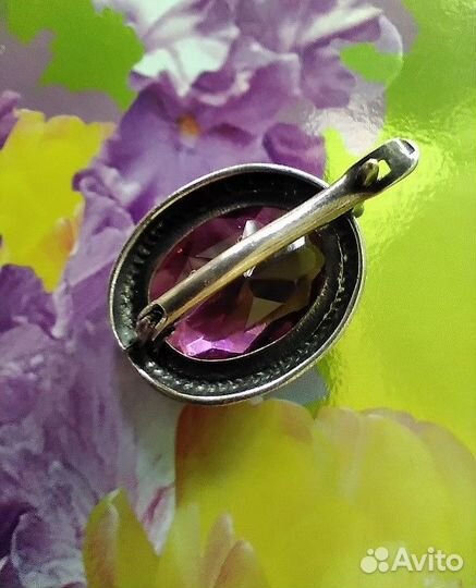 Серьги СССР. Александрит. Мельхиор. Винтаж