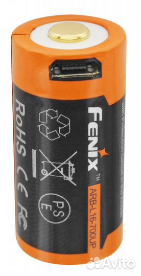 Аккумулятор Fenix Li-ion 16340 UP USB 700mAh