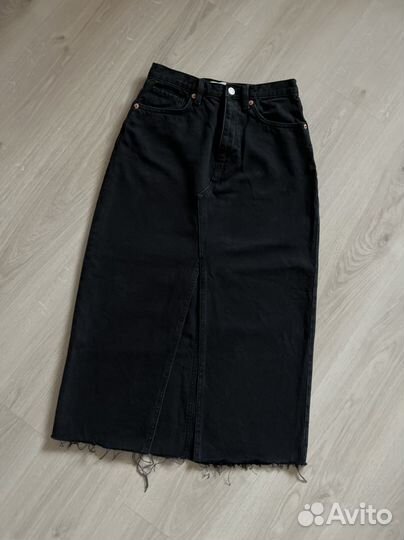 Джинсовая юбка миди Mango