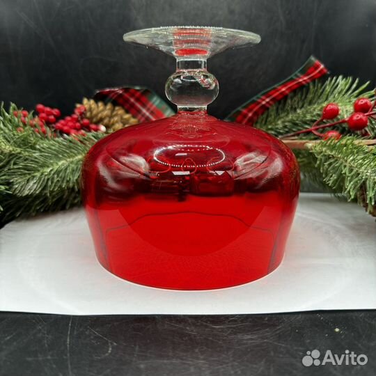 Конфетница на ножке СССР. Цветное стекло