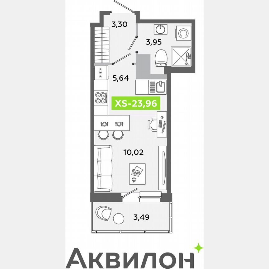 Квартира-студия, 24 м², 5/12 эт.