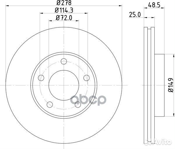 Диск тормозной ND5001K nisshinbo