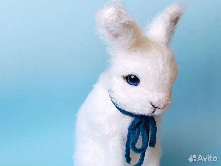 Вязаная игрушка на заказ, белый кролик