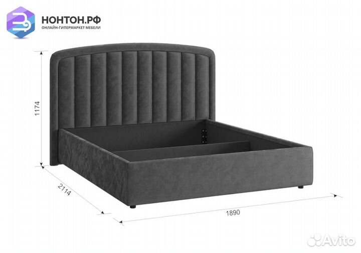 Кровать Сиена 2 1.6 м синяя