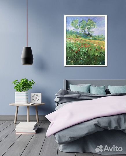 Картина маслом «Полдень. Маки»