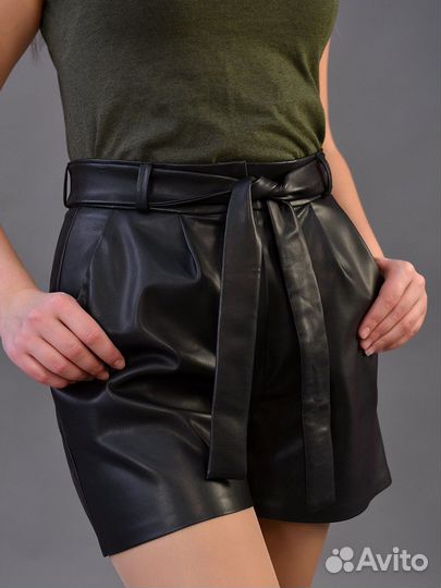 Шорты экокожа