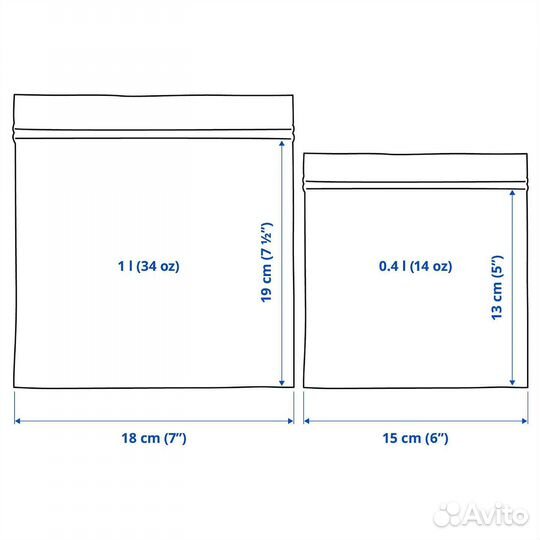Ikea/Икеа Истад пакеты закрывающиеся