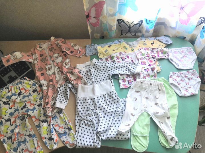Вещи+полотенце на девочку 0-1года