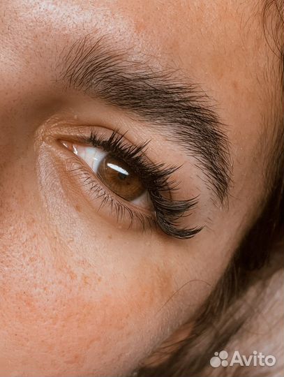 Наращивание ресниц, мокрый, американка